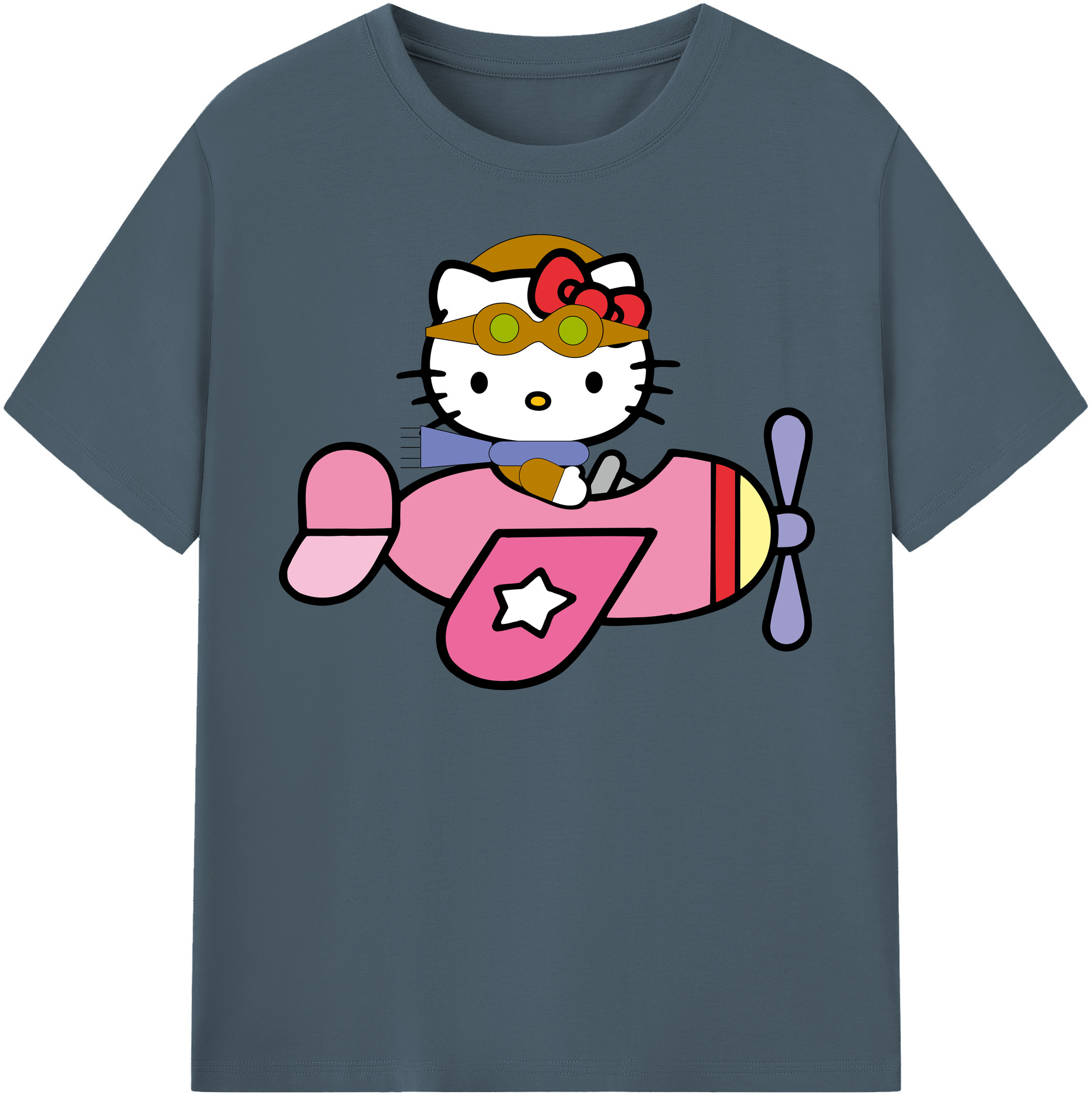 （画像用） Hello Kitty ハローキティ 綿100％半袖Tシャツ（フロントプリント）